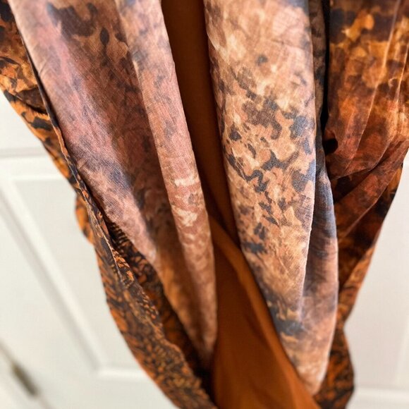 Soft Surroundings Woman's Black/Orange Peasant Venetian Maxi Dress Sz 8 - Picture 7 of 9